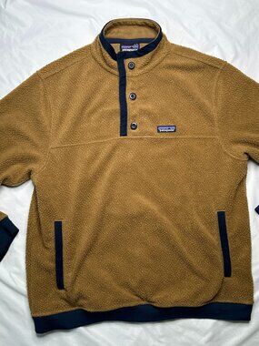 Patagonia Retro Deep Pile Fleece Men’s Large Jacket Brown Blue Bene 26140FA21